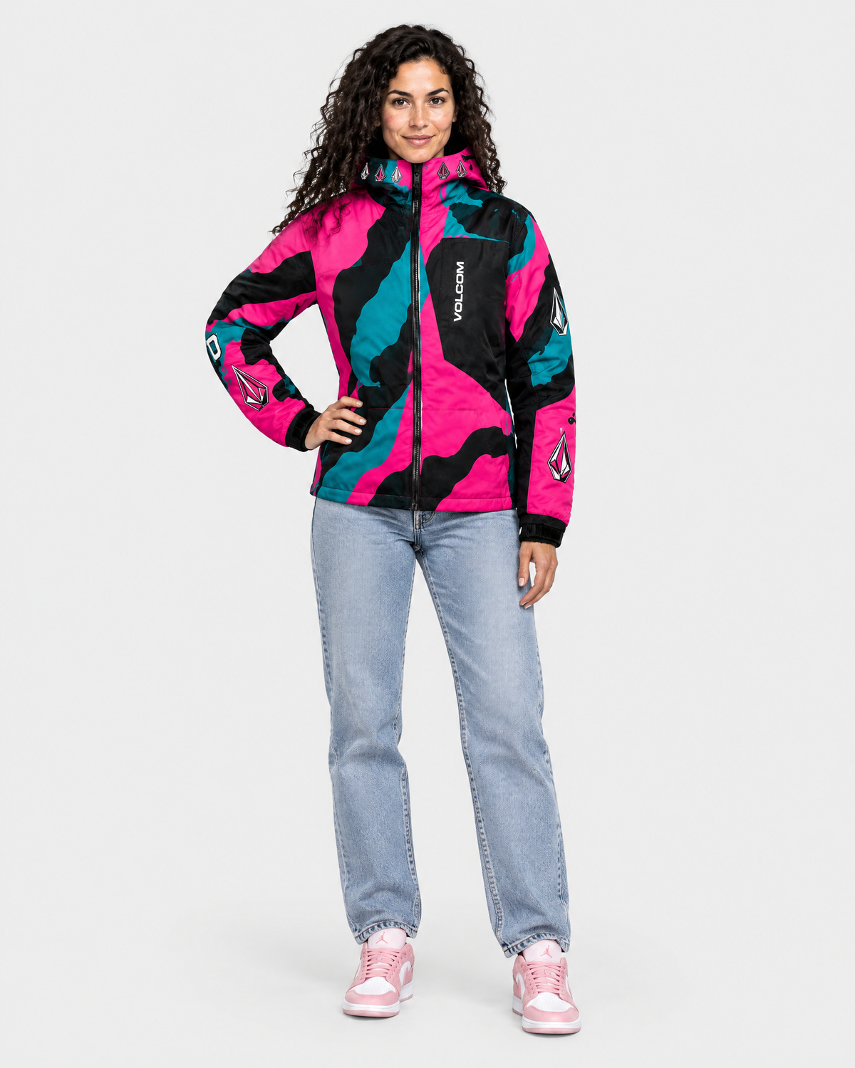 Veste Volcom Pop Camo - Portée par Inès, de face