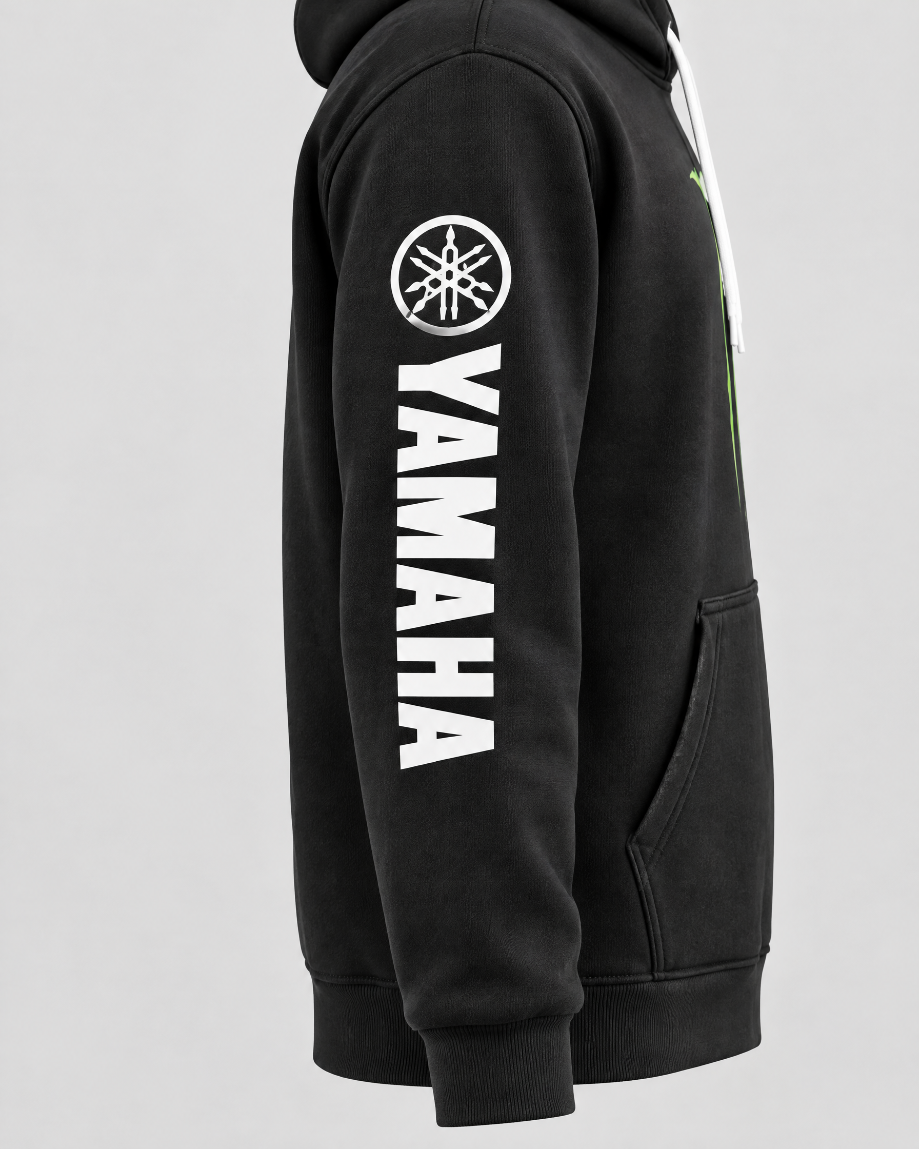 Pull Yamaha Monster Noir Classique - Gros plan manche