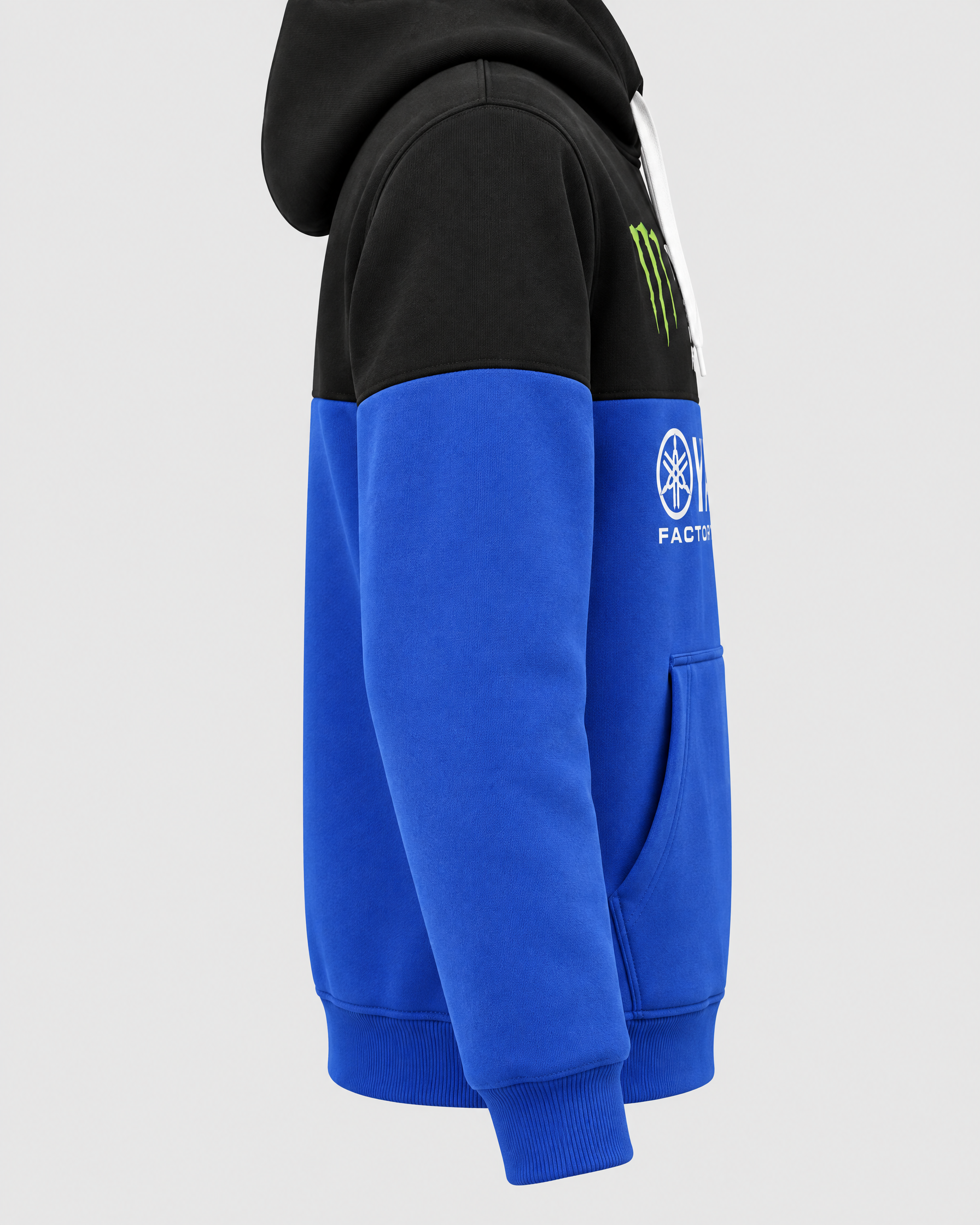 Pull Yamaha Monster Factory Bleu - Gros plan manche