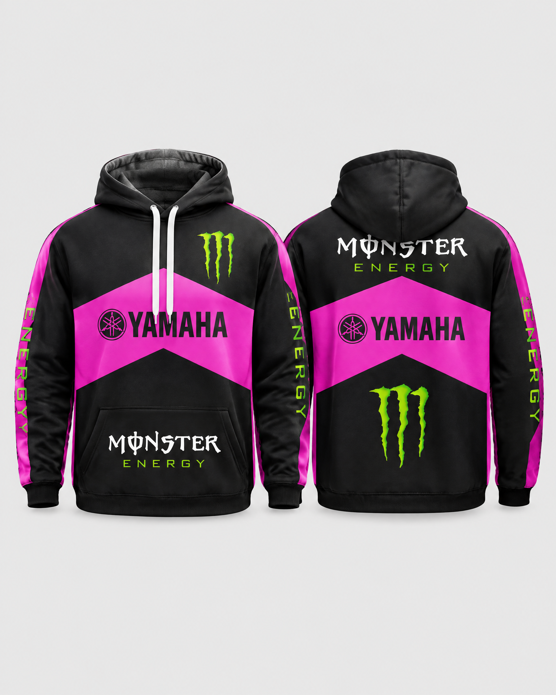 Pull Yamaha Monster Édition Rose V - Vue avant et arrière