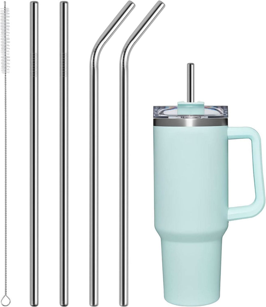 Pailles Inox Starbucks 6Pcs Pailles En Acier Inoxydable Remplacement Accessoires à Boire Avec Pailles écologiques Sans BPA Réutilisables