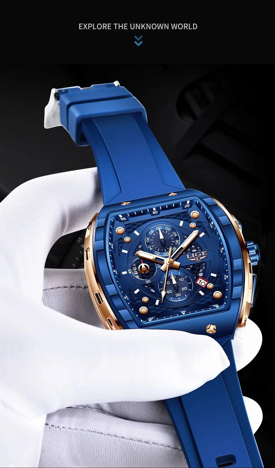 Montre LIGE Homme - Luxe, Sport & Étanche - Polynesia Market