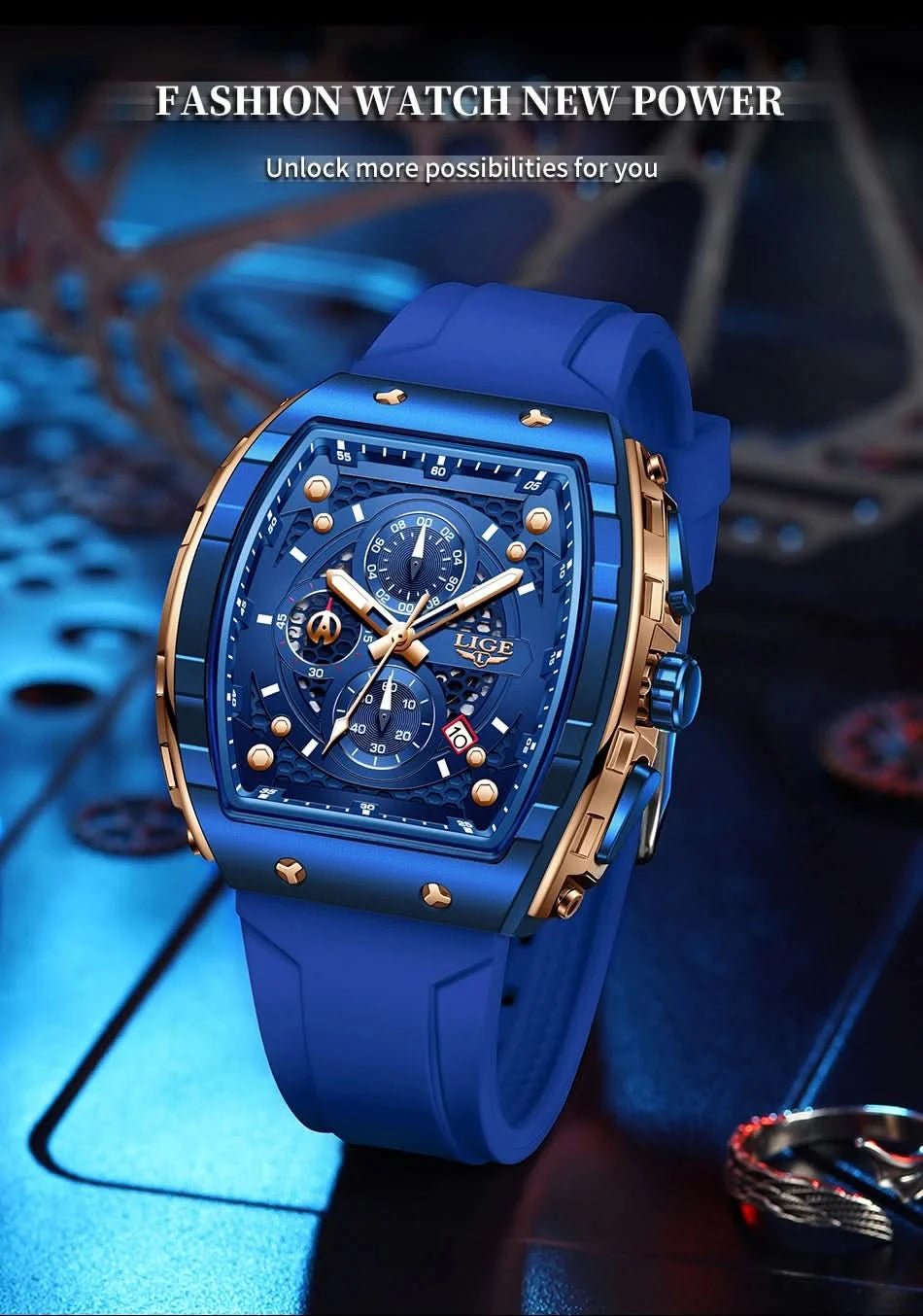 Montre LIGE Homme - Luxe, Sport & Étanche - Polynesia Market