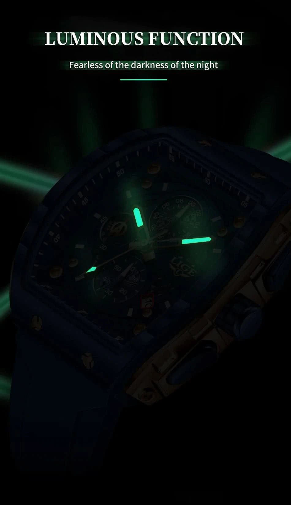Montre LIGE Homme - Luxe, Sport & Étanche - Polynesia Market