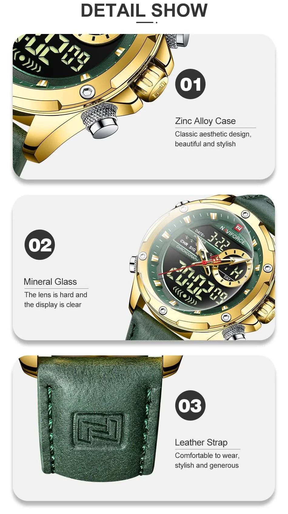 Montre NAVIFORCE Homme - Sport, Étanche & Chrono - Polynesia Market