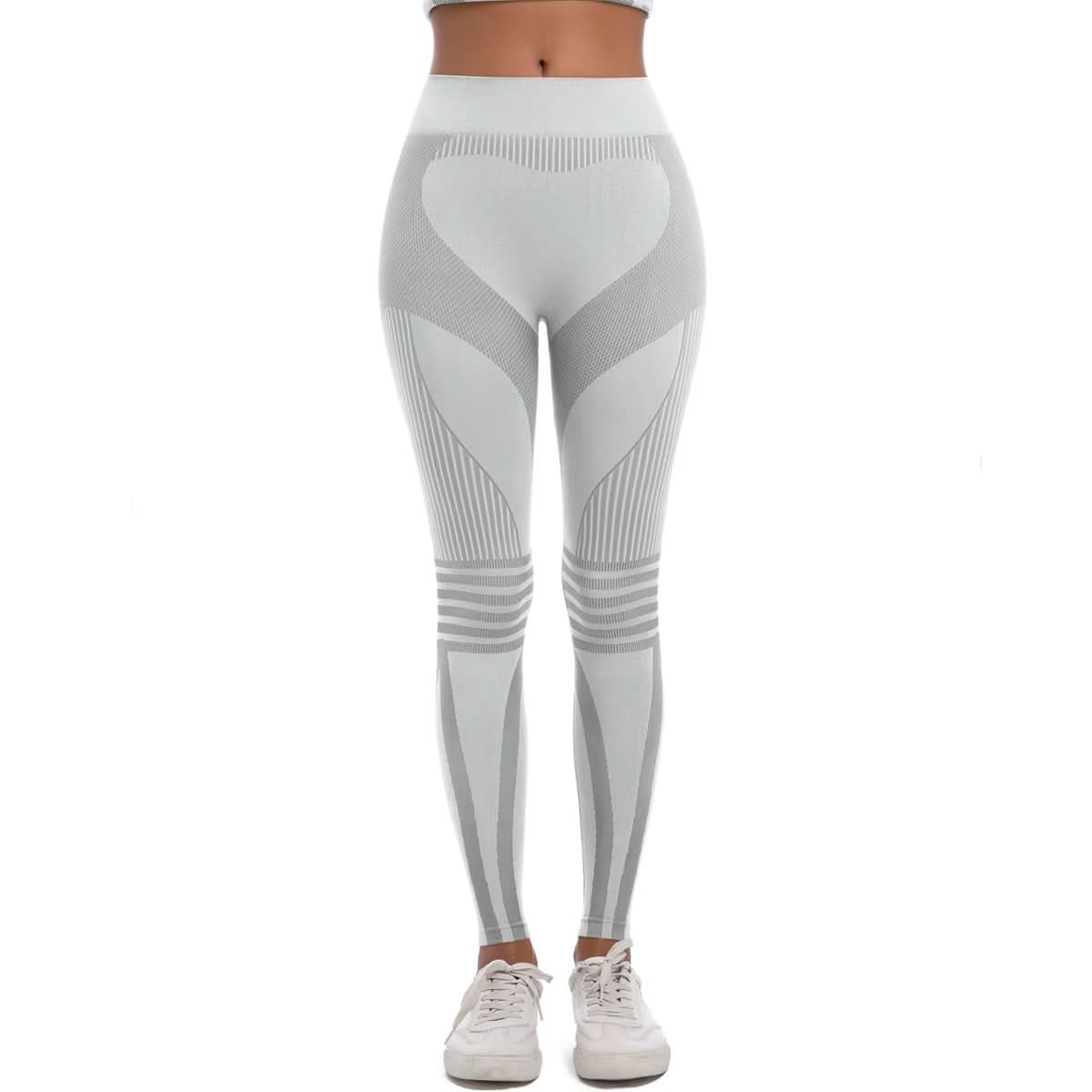 New Women Yoga Fitness Leggings Striped Seamless Peach Hip Scrunch Butt Lifting Quick Drying Breathable Sports Pants for Women - Polynesia Market