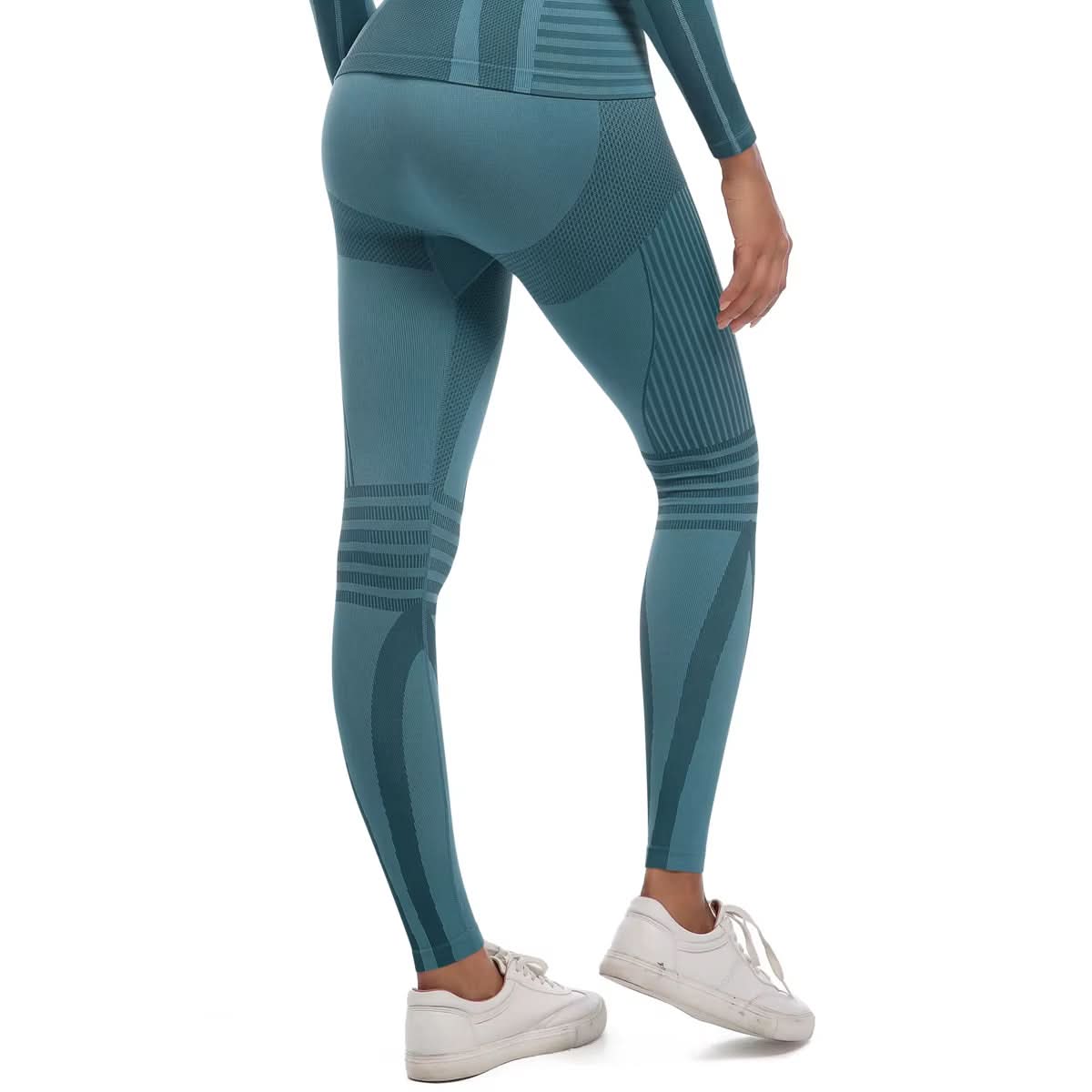 New Women Yoga Fitness Leggings Striped Seamless Peach Hip Scrunch Butt Lifting Quick Drying Breathable Sports Pants for Women - Polynesia Market