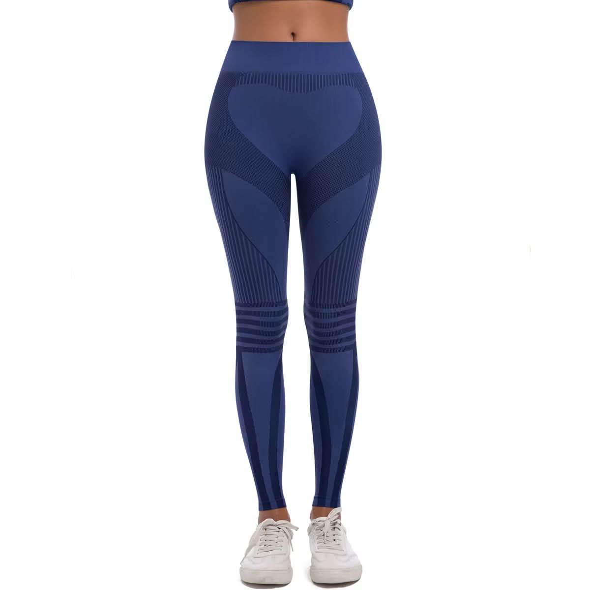 New Women Yoga Fitness Leggings Striped Seamless Peach Hip Scrunch Butt Lifting Quick Drying Breathable Sports Pants for Women - Polynesia Market