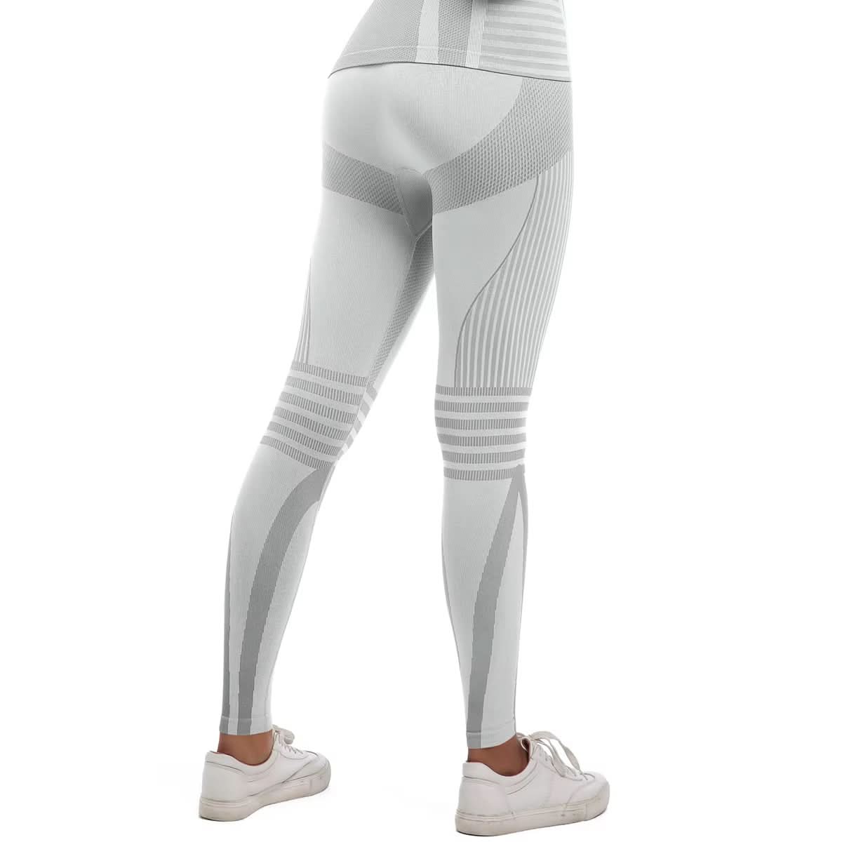 New Women Yoga Fitness Leggings Striped Seamless Peach Hip Scrunch Butt Lifting Quick Drying Breathable Sports Pants for Women - Polynesia Market