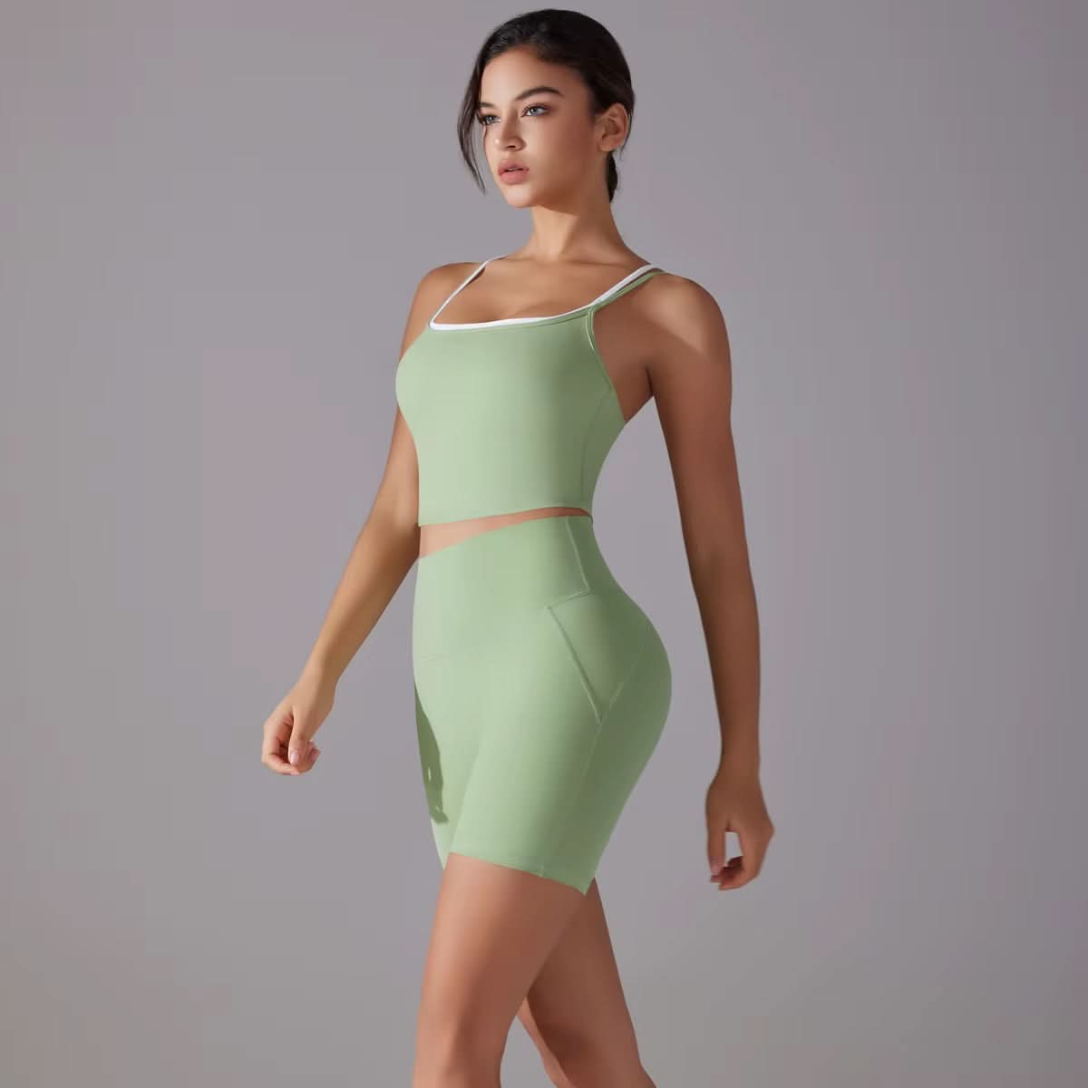 New Women'S Seamless Yoga Set Cross Gym Fitness Sports Yoga Set Running Hip Lift Yoga Set - Polynesia Market