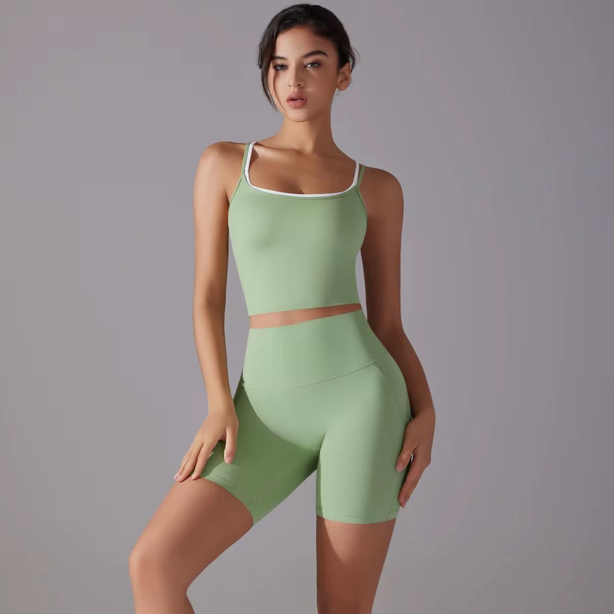 New Women'S Seamless Yoga Set Cross Gym Fitness Sports Yoga Set Running Hip Lift Yoga Set - Polynesia Market