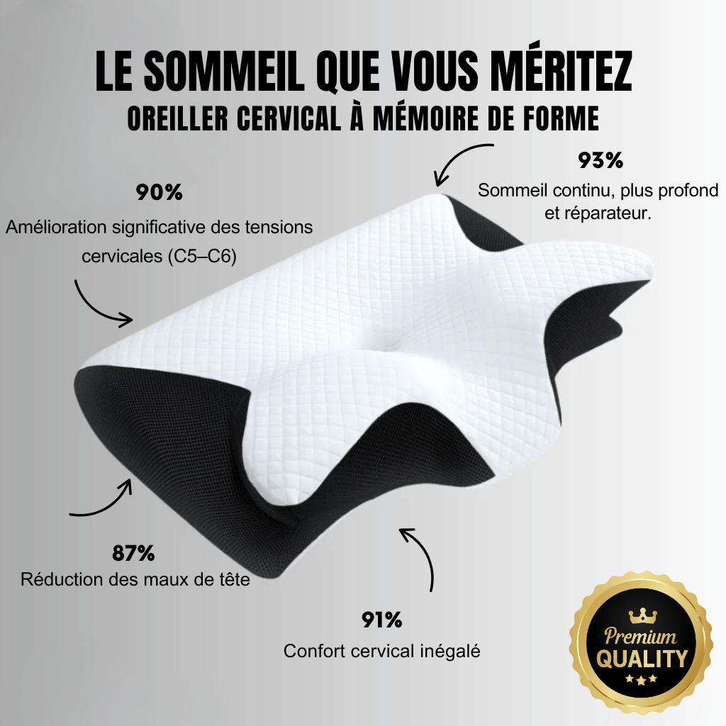 Olympe Literie Oreiller Cervical Mémoire De Forme 40x60 Cm – Soutien Ferme Sérénité, Housse Déhoussable Et Lavable