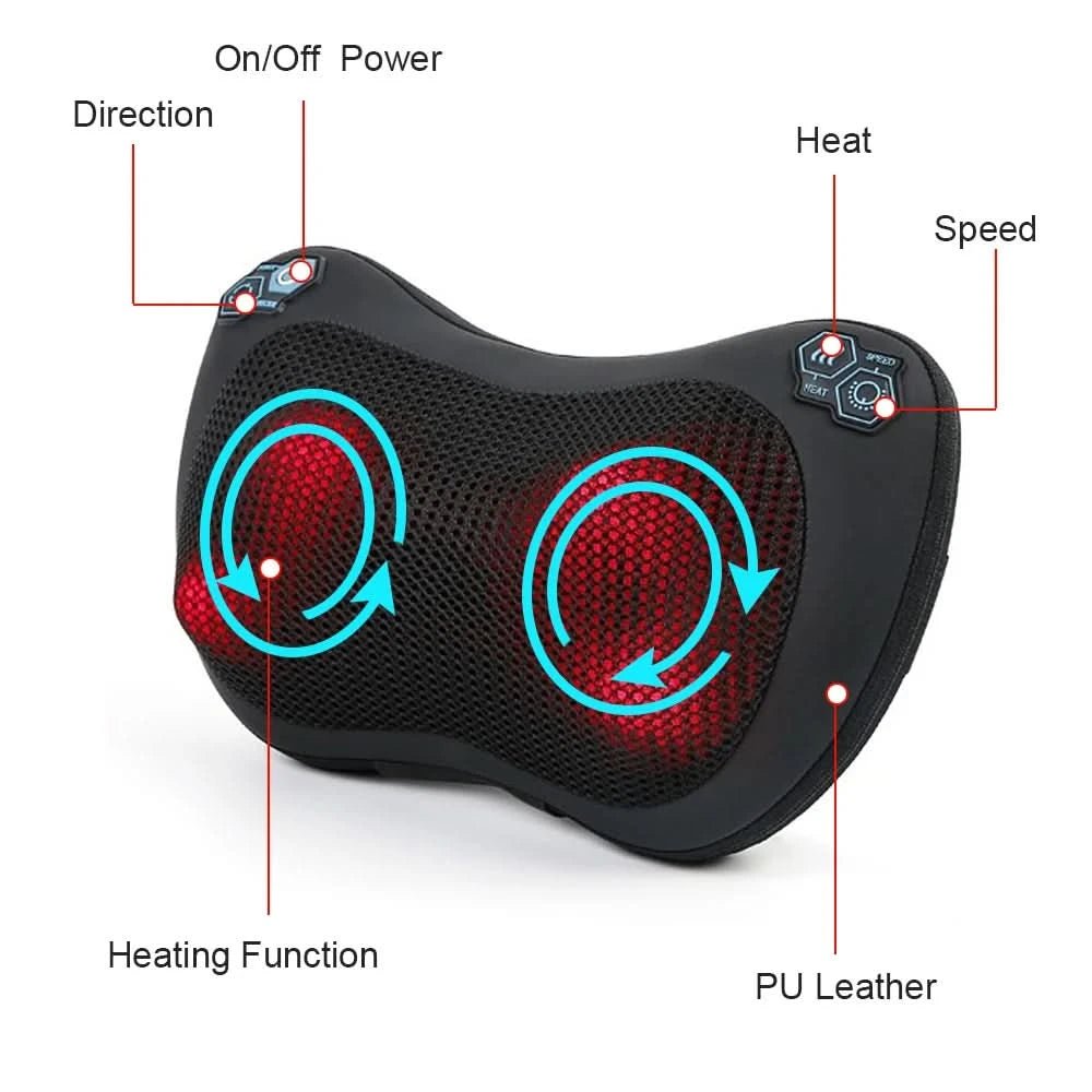 Oreiller Shiatsu Relaxant - Soulagement de la Douleur et Massage Acupression - Polynesia Market