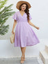 Popular summer V - neck purple loose plus size dress birthday dress for women wedding dresses - Polynesia Market