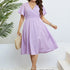 Popular summer V - neck purple loose plus size dress birthday dress for women wedding dresses - Polynesia Market