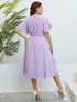 Popular summer V - neck purple loose plus size dress birthday dress for women wedding dresses - Polynesia Market