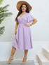 Popular summer V - neck purple loose plus size dress birthday dress for women wedding dresses - Polynesia Market
