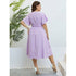 Popular summer V - neck purple loose plus size dress birthday dress for women wedding dresses - Polynesia Market