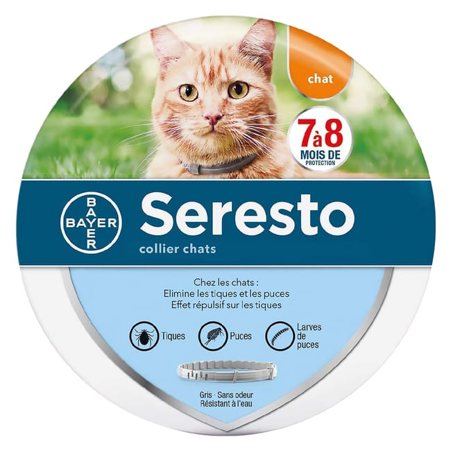 Seresto – Collier Antiparasitaire pour Chiens et Chats | Jusqu’à 8 Mois de Protection contre Puces & Tiques