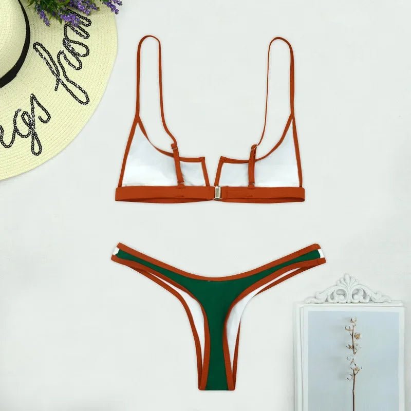 Sexy Micro Bikini Push Up Mini Bikinis Women Patchwork Printed Brazilian Swimwear Women Thong Bathing Suit Swimsuit Beach Wear - Polynesia Market