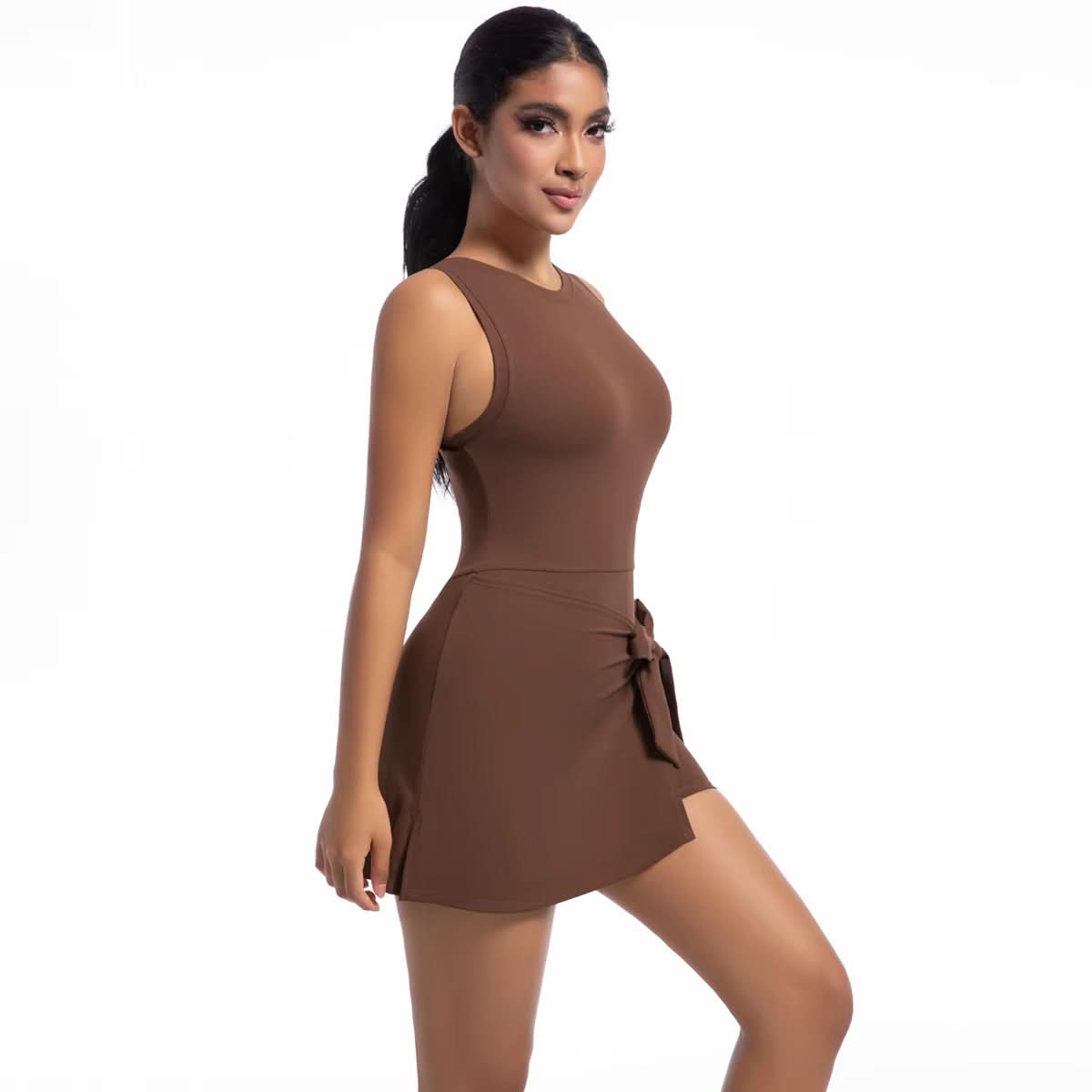 Skirt Gym Fitness Sets Tight Sports Dress with Chest Pad Slimming Strap Casual Fitness Dress Yoga Tennis Dress - Polynesia Market