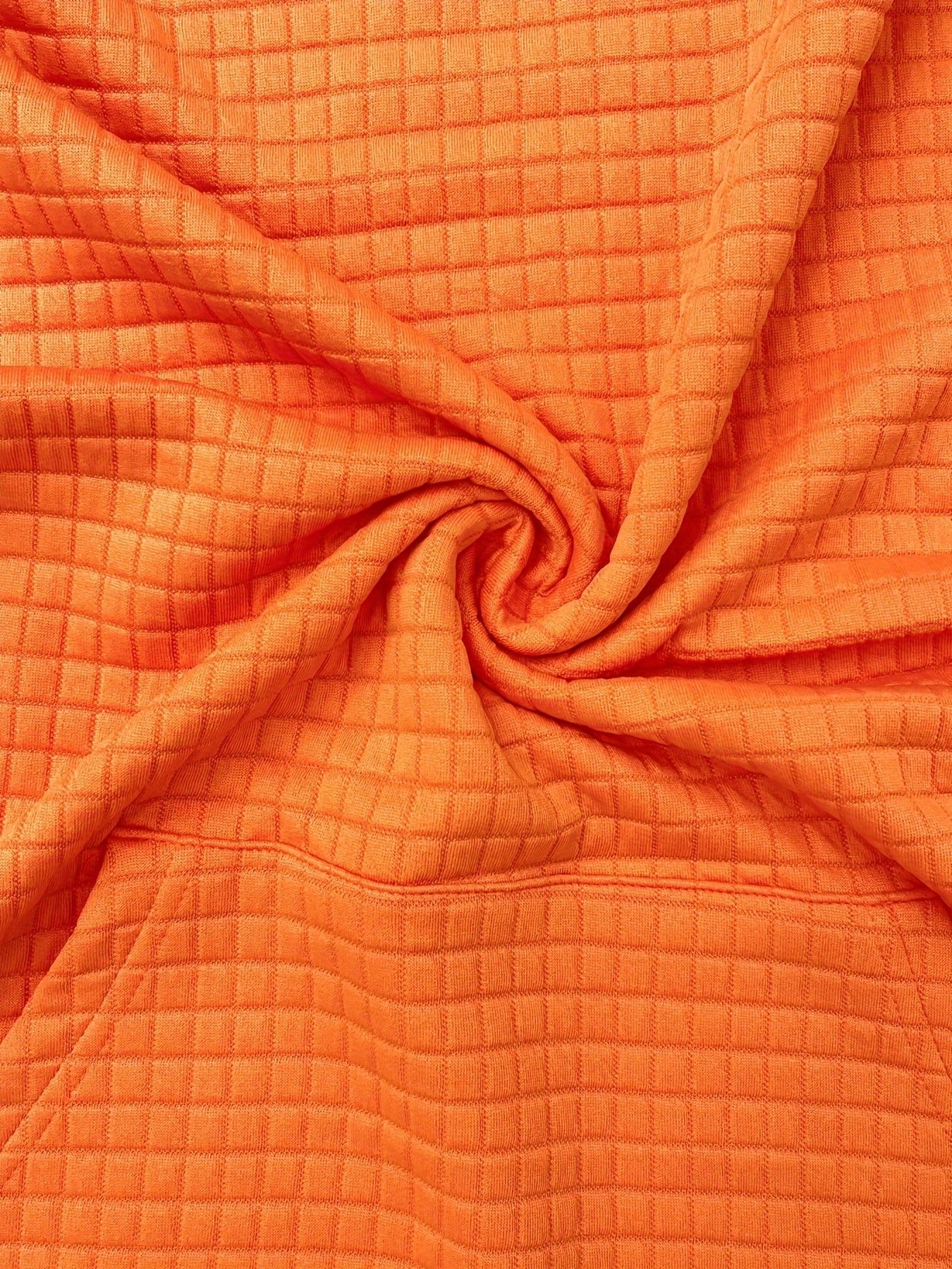 Solid Color Waffle Kangaroo Pocket Hoodie, Casual Long Sleeve Hooded Sweatshirt For Fall, Women's Clothing - Polynesia Market