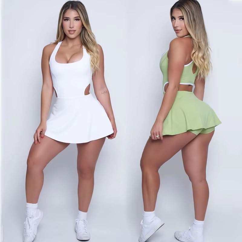 Sports Skirts Women Fitness Tennis Dress Quick - Drying Tennis Dress with Chest Pad Sports Tennis Golf Yoga Suit Set Women - Polynesia Market