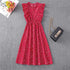 Summer Dress 2021 Elegant Sundress Slim Sleeveless Woman Vestidos Ruffles Knee Length Clothes Red Beach Party Dresses For Women - Polynesia Market