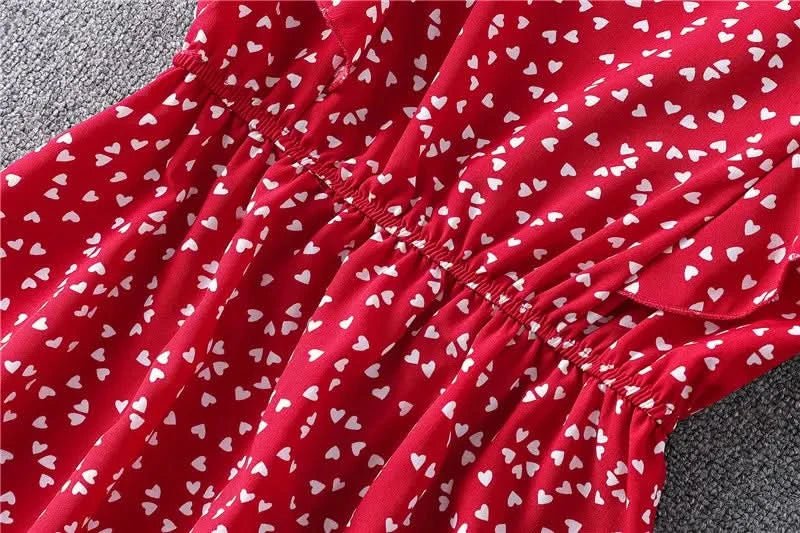 Summer Dress 2021 Elegant Sundress Slim Sleeveless Woman Vestidos Ruffles Knee Length Clothes Red Beach Party Dresses For Women - Polynesia Market