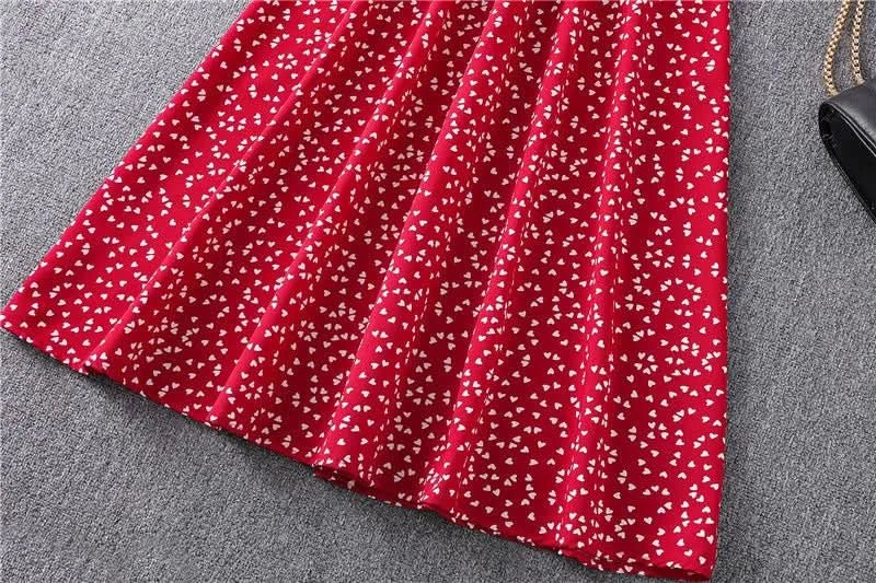 Summer Dress 2021 Elegant Sundress Slim Sleeveless Woman Vestidos Ruffles Knee Length Clothes Red Beach Party Dresses For Women - Polynesia Market
