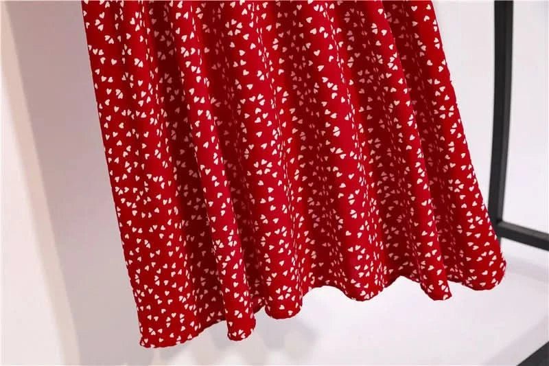 Summer Dress 2021 Elegant Sundress Slim Sleeveless Woman Vestidos Ruffles Knee Length Clothes Red Beach Party Dresses For Women - Polynesia Market