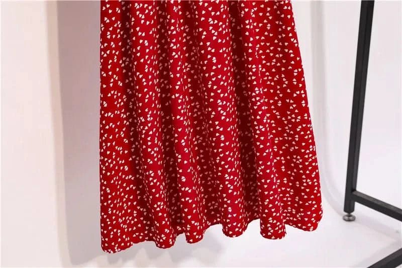 Summer Dress 2021 Elegant Sundress Slim Sleeveless Woman Vestidos Ruffles Knee Length Clothes Red Beach Party Dresses For Women - Polynesia Market