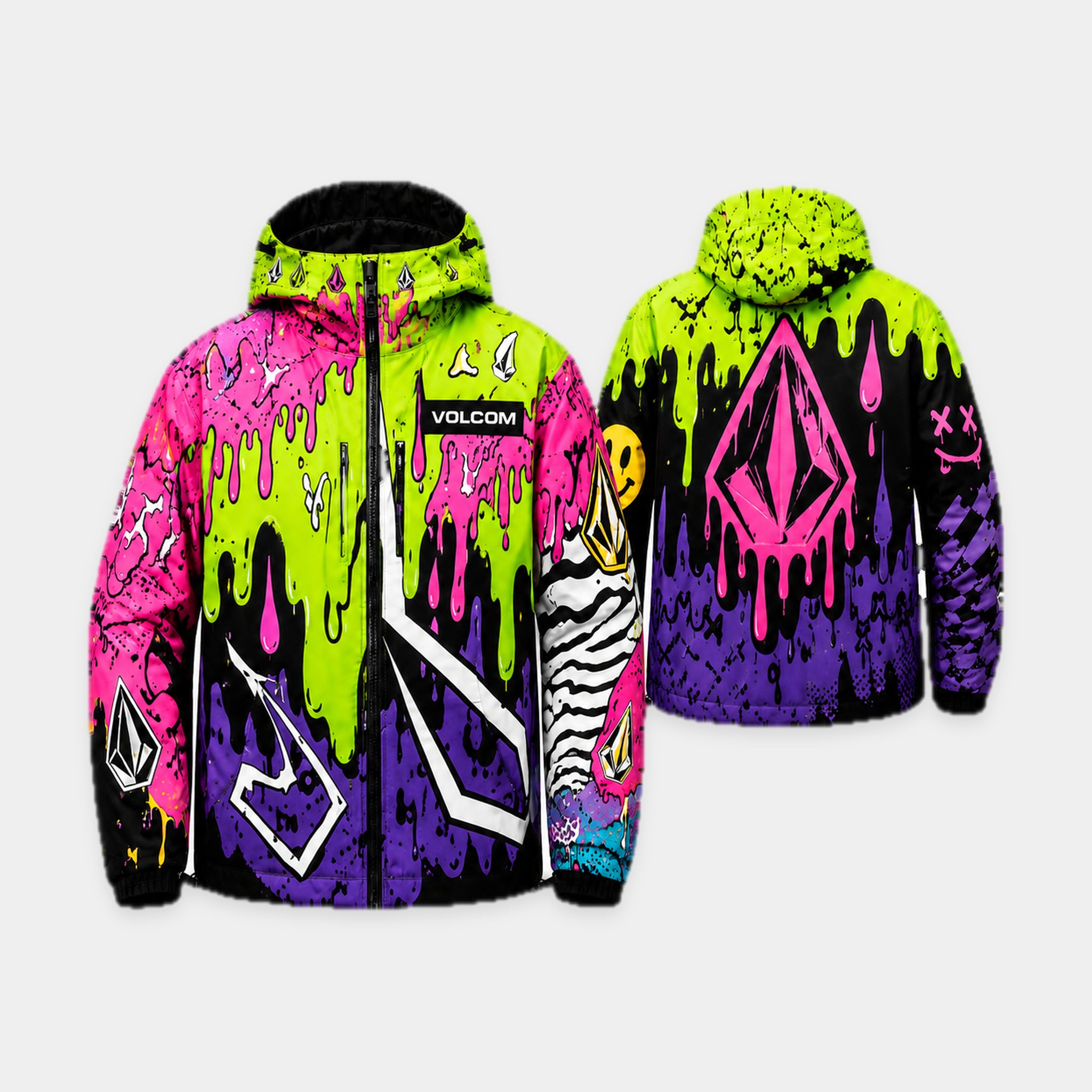 Veste Volcom Toxic Drip - Vue avant et arrière