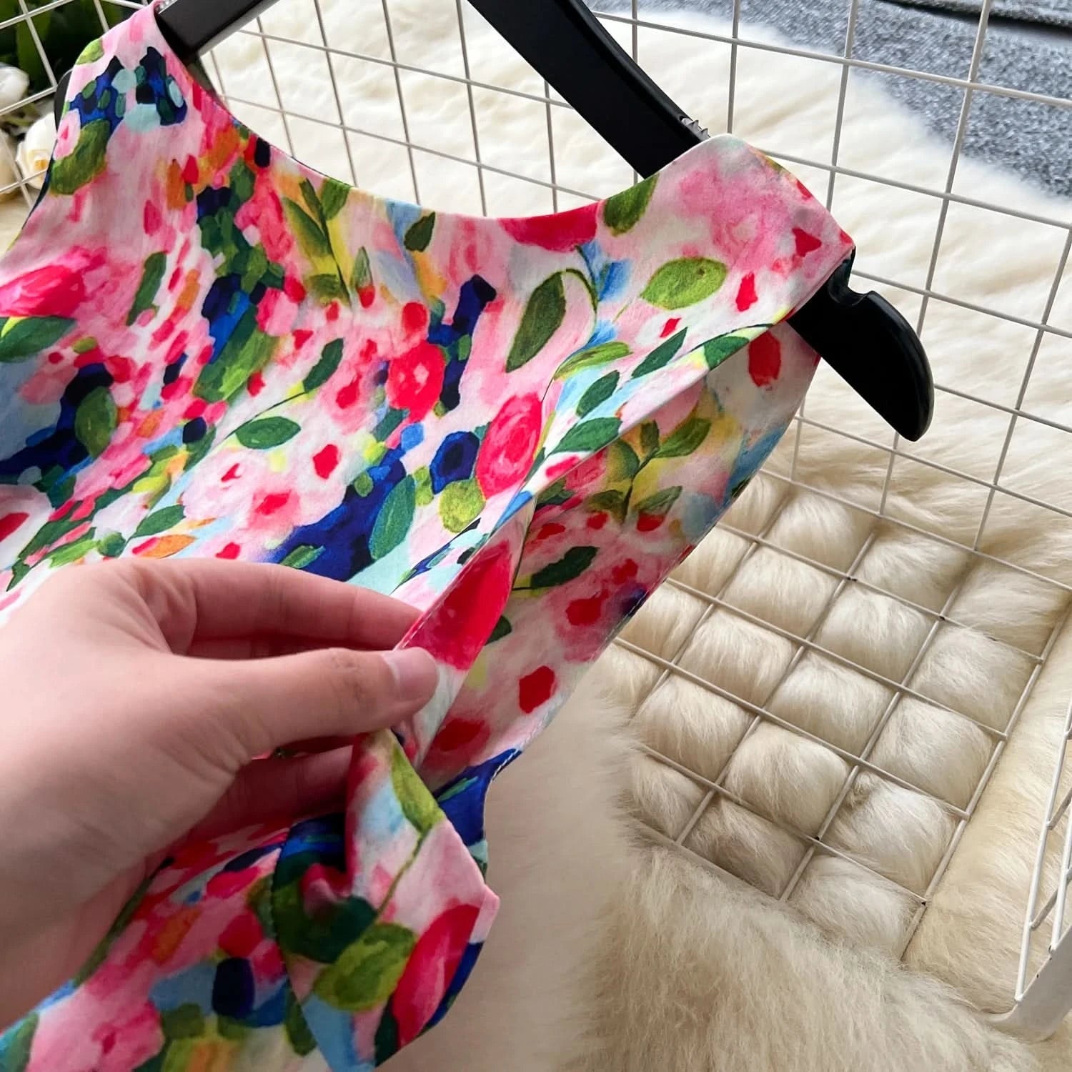 Women Sleeveless Elegant Dress Retro Elegant High Waisted Pleated Printed Formal Dresses Ladies Summer Slim A - line Long Robe - Polynesia Market