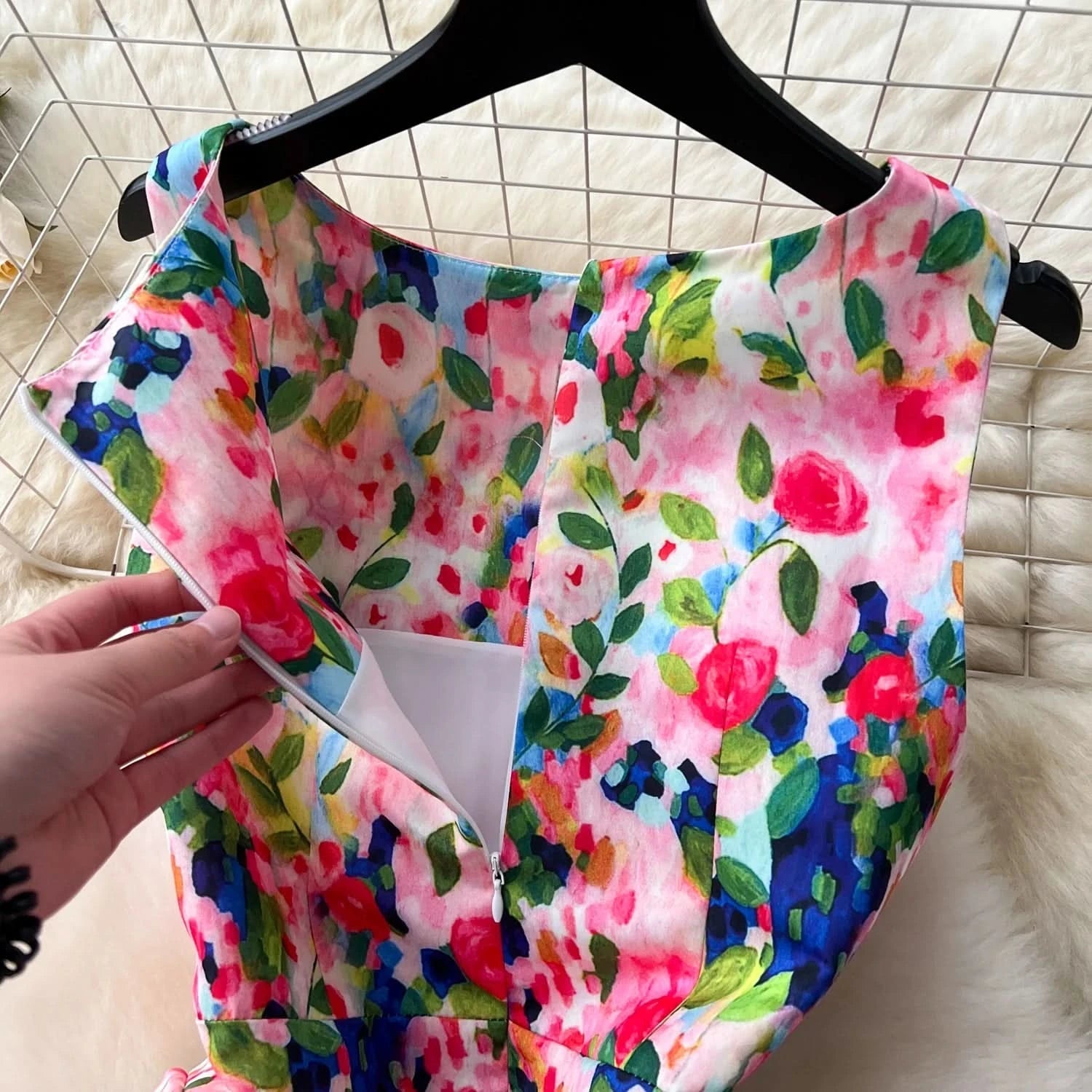 Women Sleeveless Elegant Dress Retro Elegant High Waisted Pleated Printed Formal Dresses Ladies Summer Slim A - line Long Robe - Polynesia Market