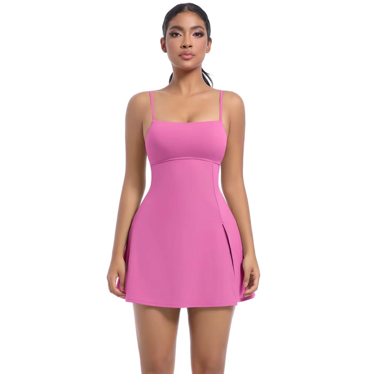 Women Sleeveless Moisture Wicking Tennis Dresses Flared Pleated Golf Jumpsuit Gym Skirts - Polynesia Market