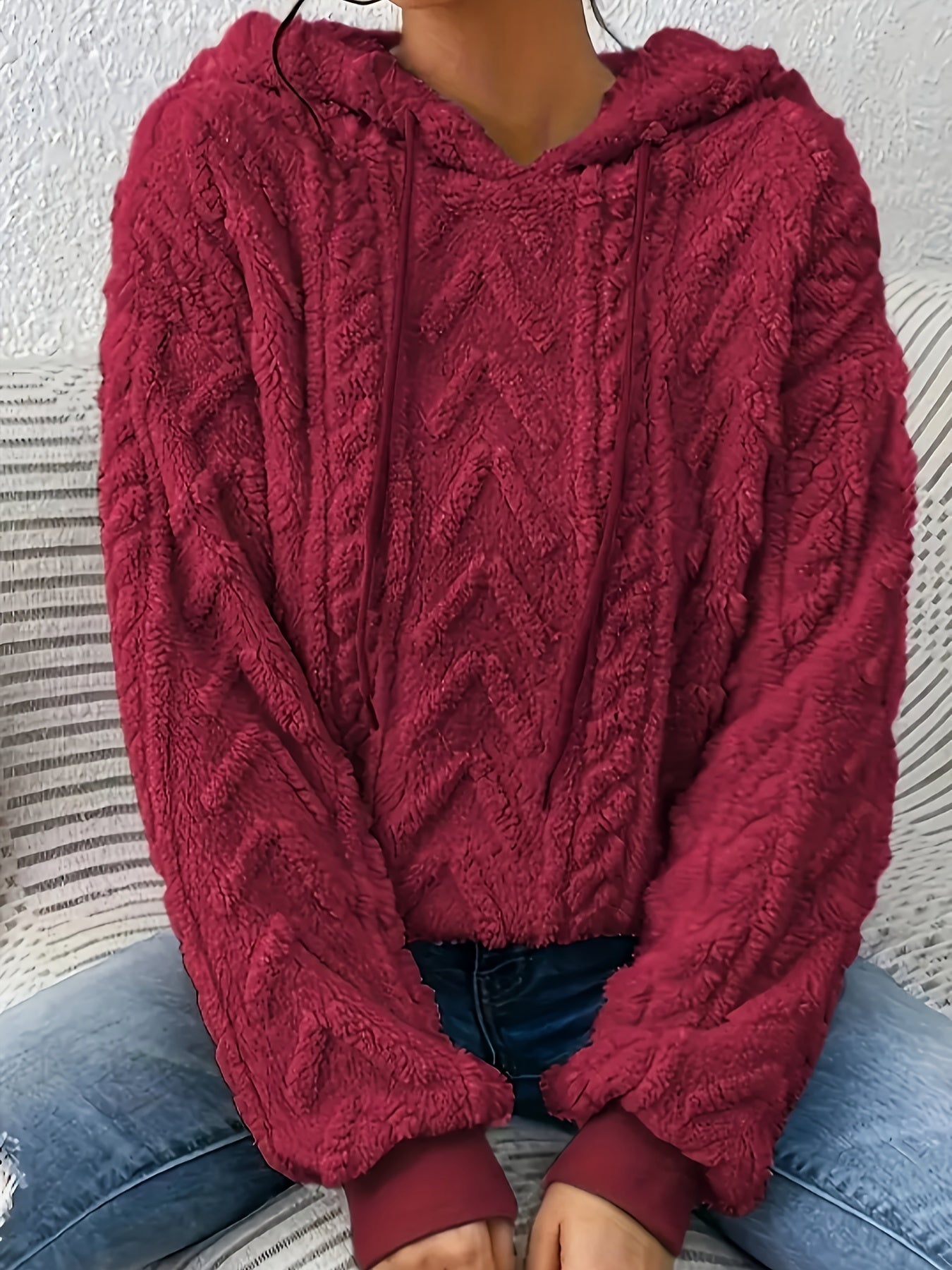 Women's Fashion Hoodie, 100% Polyester Knit Fabric, Solid Color, Lightweight Pullover with Hood, for Spring/Fall, Essential Hoodie - Polynesia Market