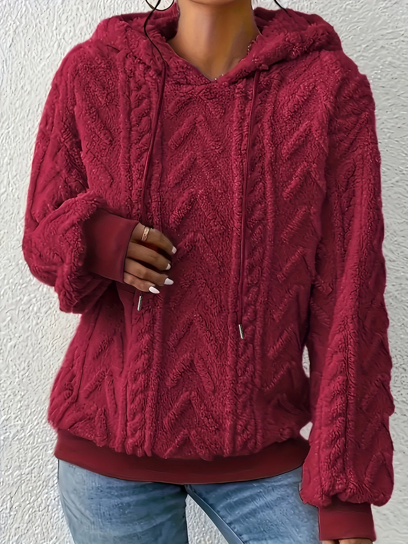 Women's Fashion Hoodie, 100% Polyester Knit Fabric, Solid Color, Lightweight Pullover with Hood, for Spring/Fall, Essential Hoodie - Polynesia Market