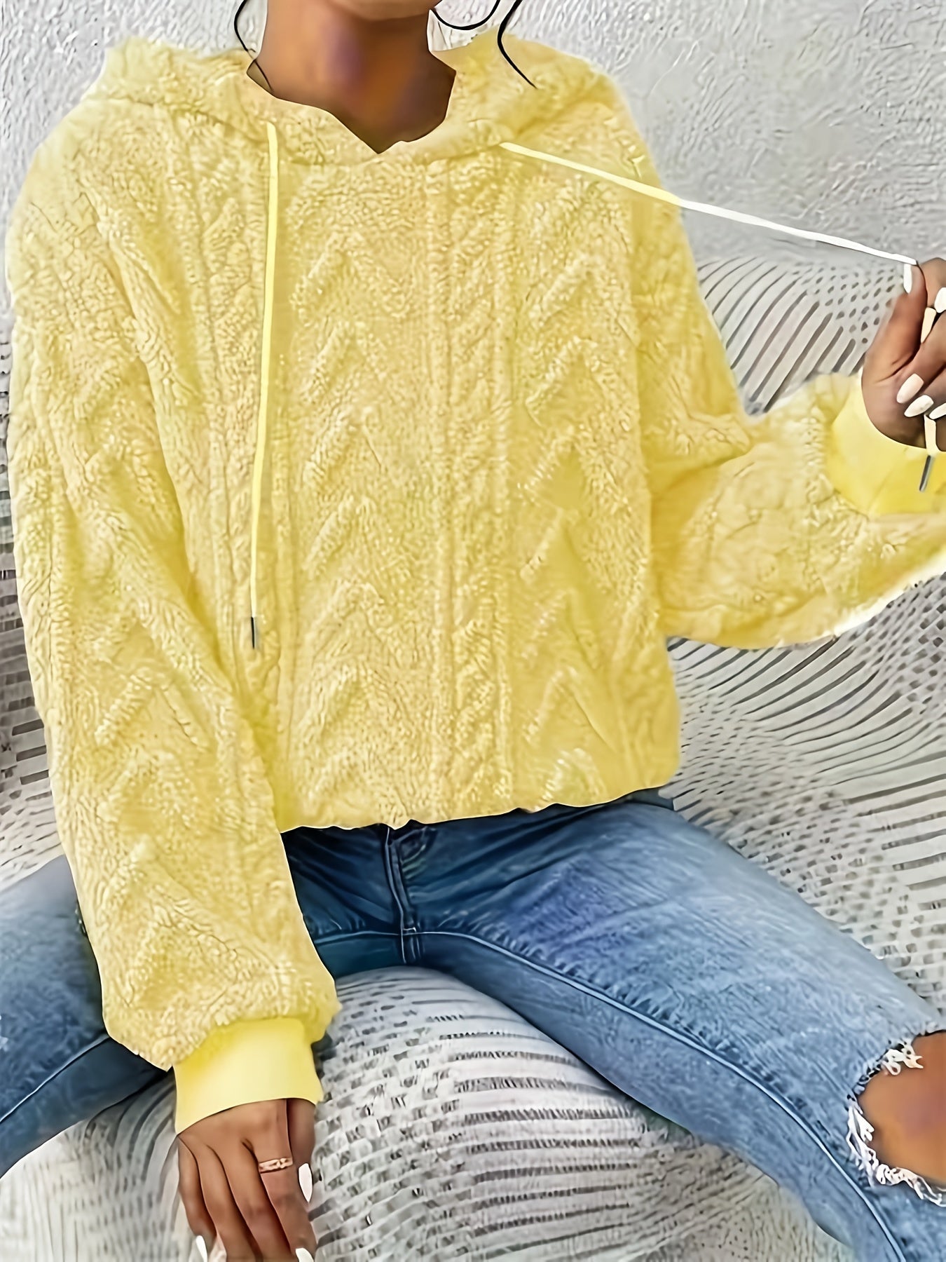 Women's Fashion Hoodie, 100% Polyester Knit Fabric, Solid Color, Lightweight Pullover with Hood, for Spring/Fall, Essential Hoodie - Polynesia Market