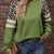 Women's Fashion Pullover Hoodie, Leopard Print and Stripe Contrast Raglan Sleeves, Round Neck, Polyester Knit, Casual Sweatshirt for All Seasons - Polynesia Market
