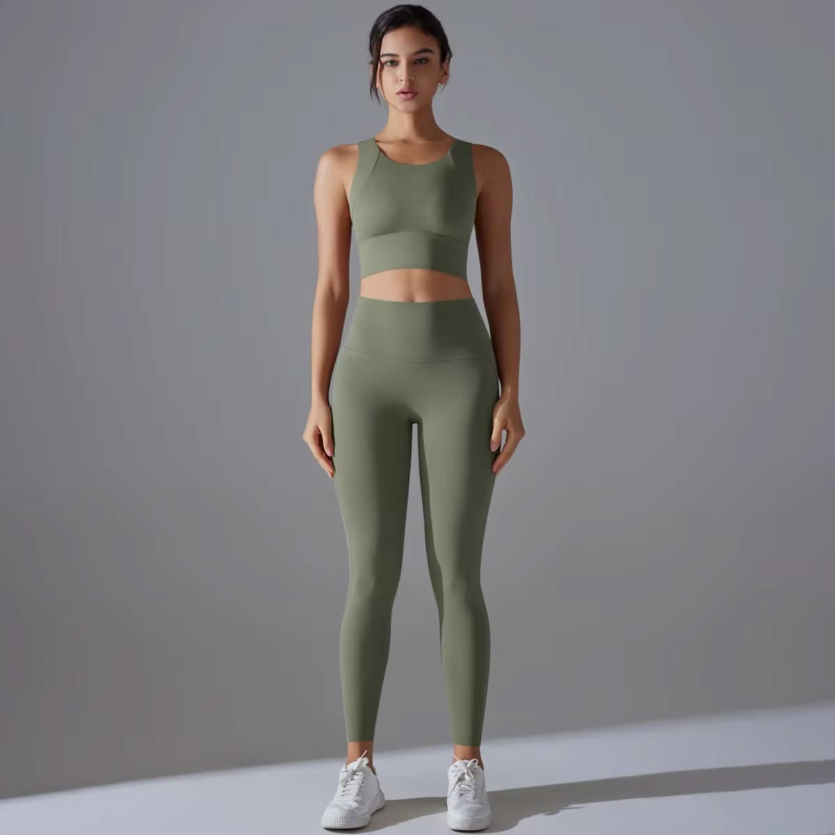 Women'S High Waist Butt Lift Running Yoga Pants Nude Fitness Suit Quick Dry Tight - Fitting Beauty Back Shockproof Bra Yoga Sets - Polynesia Market