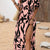 Women'S Off - Shoulder High Slit Dress, Polyester 100% Woven Fabric, All - Season Vacation Style, Plant Print A - Line Maxi Dress for Beach & Holiday - Polynesia Market